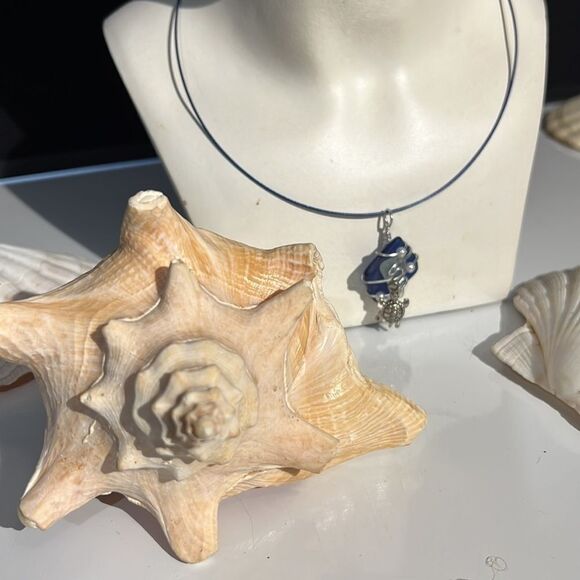 Bundle Sale 3 for $15 | Blue Square with Turtle Pendant - Picture 3 of 9